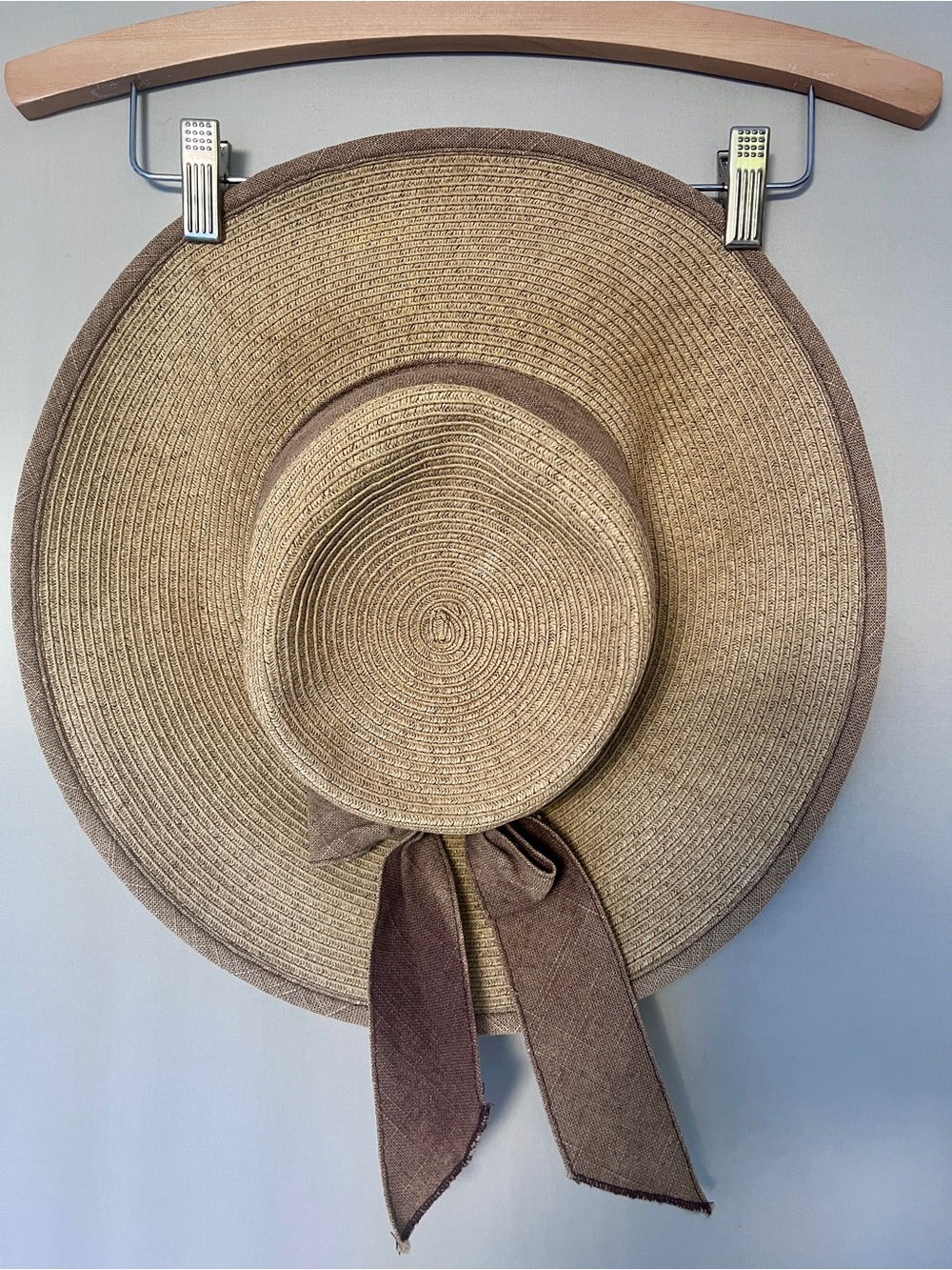 Delux Wide Brim Sun Hat | Linen Cotton Bow & Trim | S/M